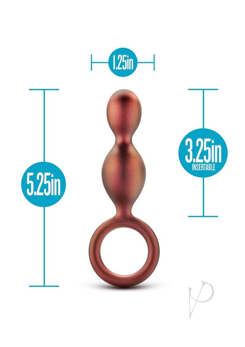 Anal Adventures Matrix Duo Loop Silicone Plug Copper dimensions showing size and design features.