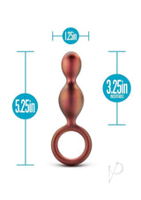 Anal Adventures Matrix Duo Loop Silicone Plug Copper dimensions showing size and design features.