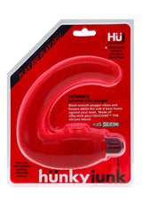 Hunkyjunk Hummer Vibrating Prostate Pegger Neon Pink packaging showcasing its sleek design and features.