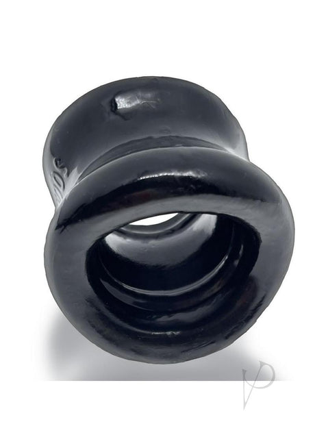 Oxballs Mega Squeeze Ergofit Ballstretcher Black close-up view showing its ergonomic design and smooth finish.