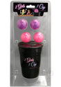 Two Girls One Cup Drinking Game set with cups and balls, perfect for party fun and competition.