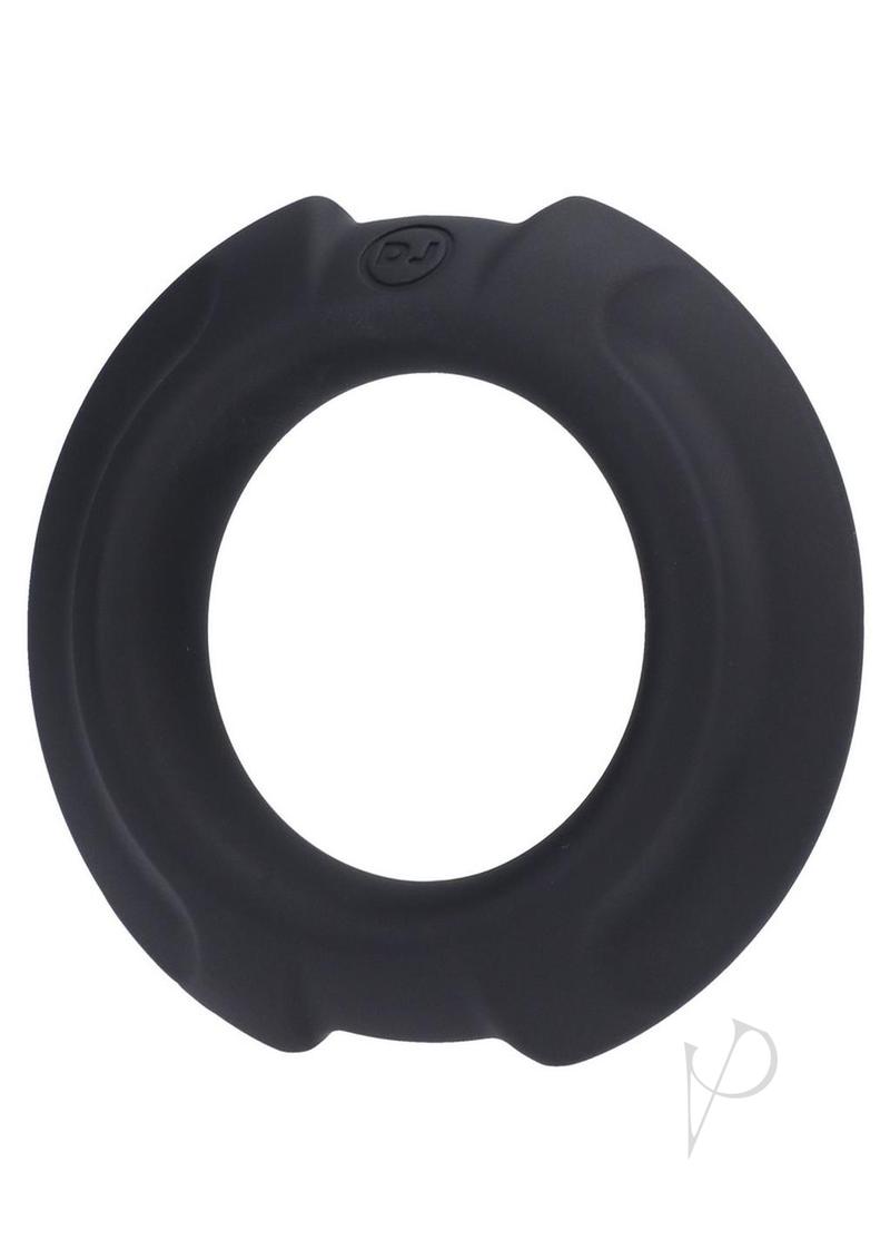 OptiMALE Flexisteel Soft Silicone Cock Ring 35mm Black showcasing a soft silicone design for comfort and support.