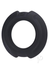 OptiMALE Flexisteel Soft Silicone Cock Ring 35mm Black showcasing a soft silicone design for comfort and support.