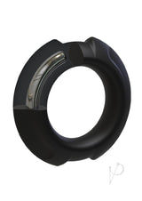 OptiMALE Flexisteel Soft Silicone Cock Ring 35mm Black features a flexible design with a stainless steel core.