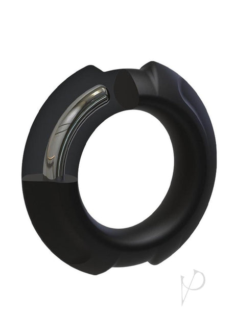 OptiMALE Flexisteel Soft Silicone Cock Ring 35mm Black features a flexible design with a stainless steel core.
