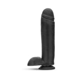 Au Naturel Bold Huge 10.5 inches Posable Dual Density Dildo with Balls Black