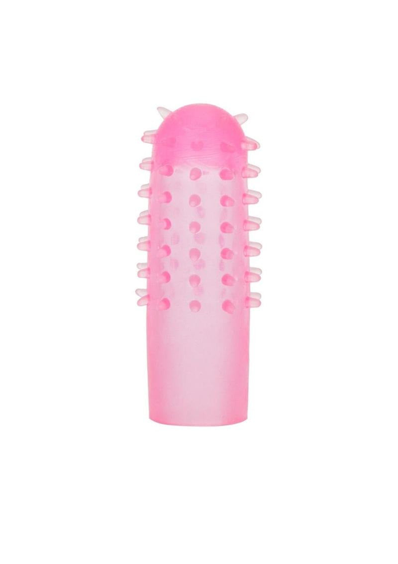 Pocket Exotics Turbo 8 Accelerator Single Bullet Pink with textured silicone sleeve for enhanced stimulation.