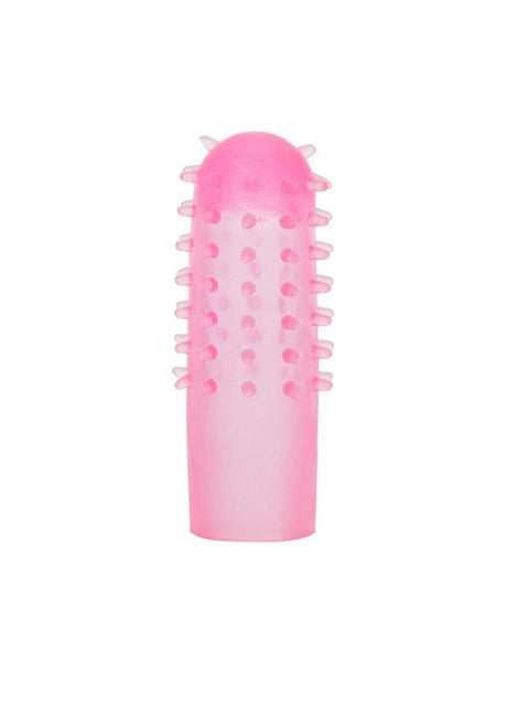 Pocket Exotics Turbo 8 Accelerator Single Bullet Pink with textured silicone sleeve for enhanced stimulation.