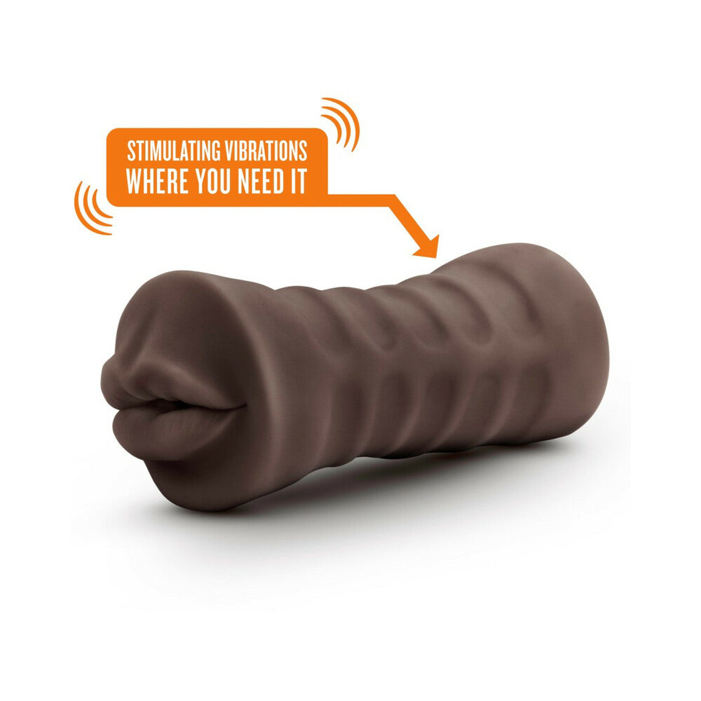 Hot Chocolate Heather Oral Stroker with Bullet Vibrator Brown