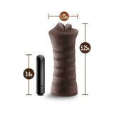 Hot Chocolate Heather Oral Stroker with Bullet Vibrator Brown