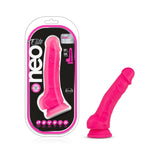 Neo Elite 7.5 inches Silicone Dual Density Dildo with Balls Neon Pink