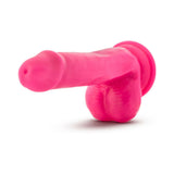 Neo Elite 6 inches Silicone Dual Density Dildo with Balls Neon Pink