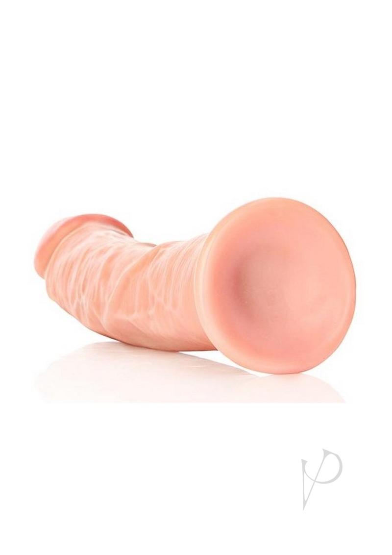 RealRock Curved Realistic Dildo Suction Cup 9 Inch Vanilla with lifelike texture and suction cup base.