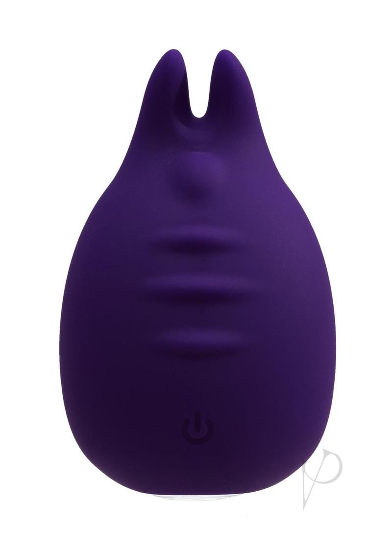 VeDO Huni Silicone Vibrator Deep Purple displayed, featuring a smooth silicone design for targeted stimulation.