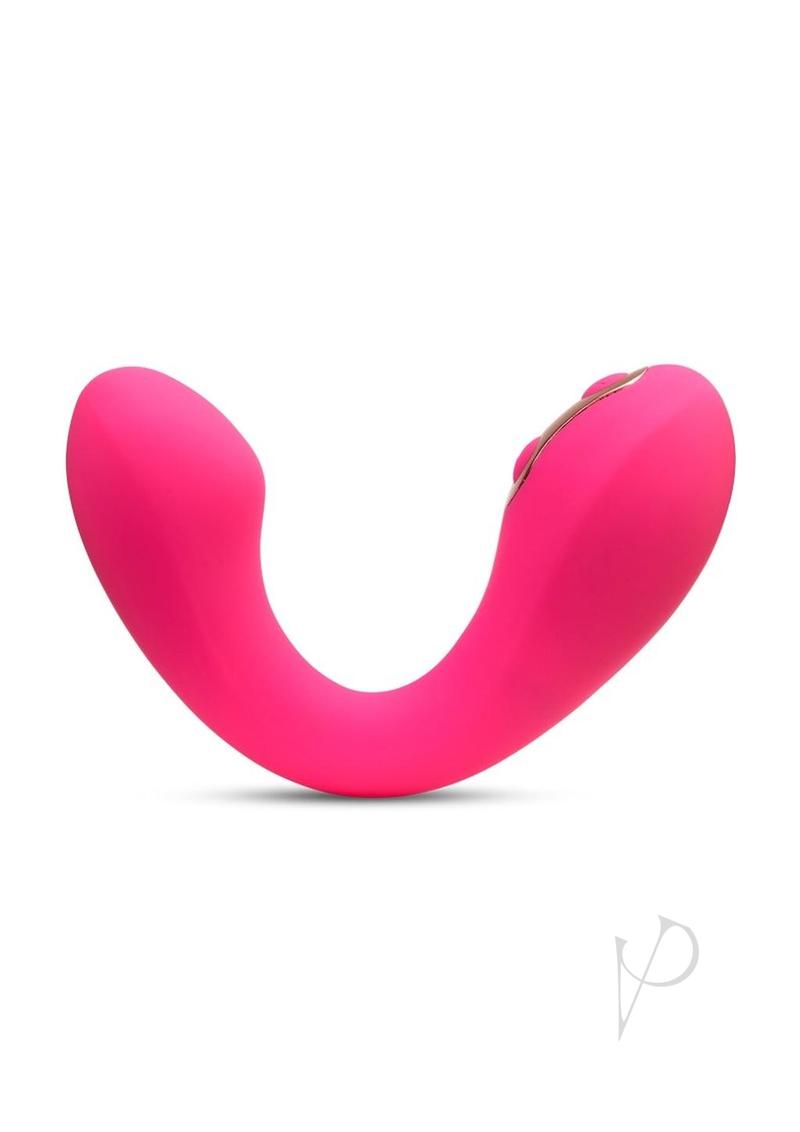 Nu Sensuelle Libi Silicone G-Spot Vibrator Deep Pink with ergonomic design for targeted stimulation.