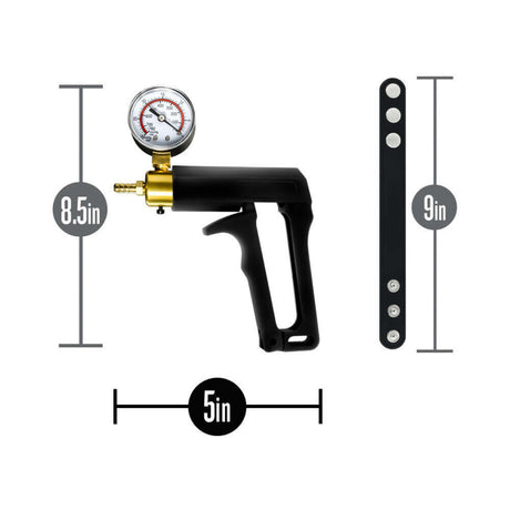 Performance Gauge Pump Trigger Accessory Kit dimensions showing 8.5in height, 5in width, and 9in additional part.