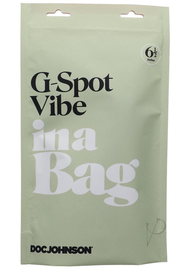 In a Bag Silicone Rechargeable G-Spot Vibrator Black packaging featuring sleek design and prominent branding.