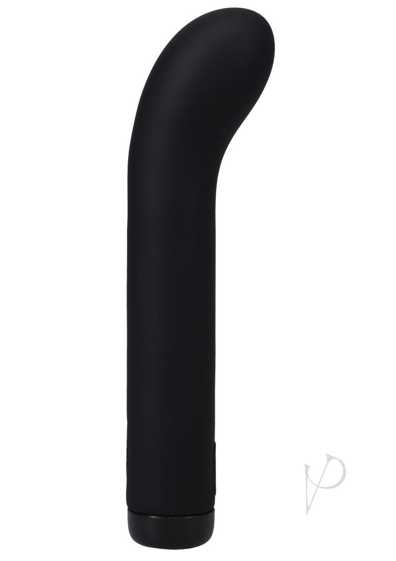 In a Bag Silicone Rechargeable G-Spot Vibrator Black, sleek curved massager for precise internal stimulation.