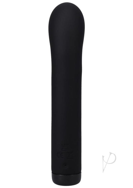 In a Bag Silicone Rechargeable G-Spot Vibrator Black in sleek black silicone for precise stimulation.
