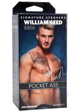 Signature Strokers William Seed Ass Masturbator Vanilla product packaging featuring William Seed.