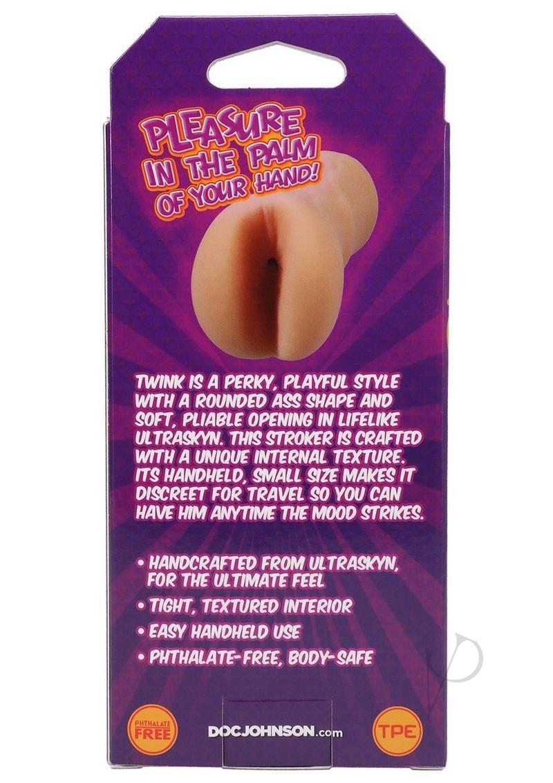Palm Pal Twink Ass Ultraskyn Masturbator Butt Vanilla packaging showcasing its design and features.