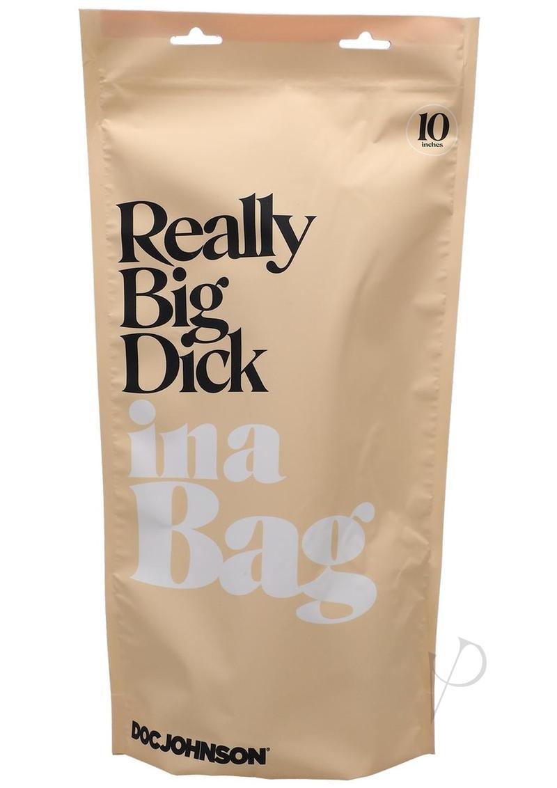 In a Bag Really Big Dick Dildo 10 Inch Clear packaging featuring the product name and size for adult use.