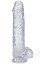 In a Bag Really Big Dick Dildo 10 Inch Clear showcasing lifelike details and a substantial clear shaft.