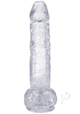 In a Bag Really Big Dick Dildo 10 Inch Clear - transparent, realistic lifelike dildo with defined head and sculpted veins.
