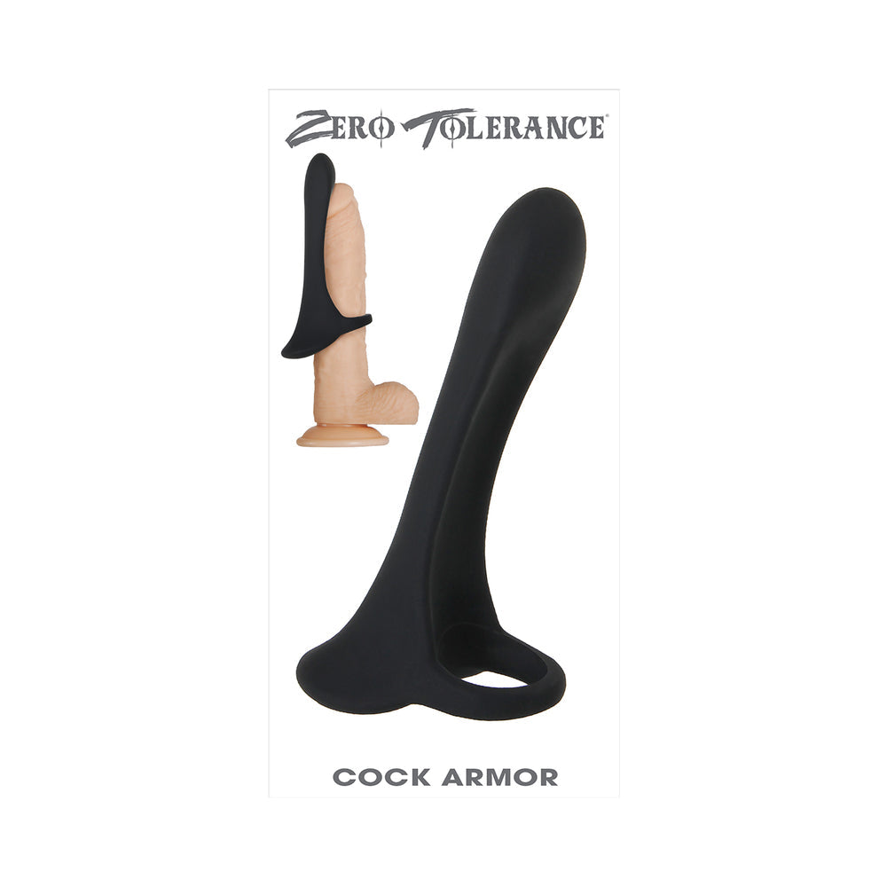 Zero Tolerance Cock Armor Rechargeable Vibrating Silicone Cock Sheath Black