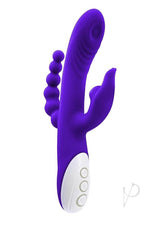 Lick Me Triple Stimulation Rabbit Vibrator Purple featuring three motors for a customizable pleasure experience.