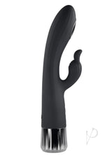 Evolved Heat Up and Chill G-Spot Rabbit Vibrator Black side view highlighting design and dual stimulation features.