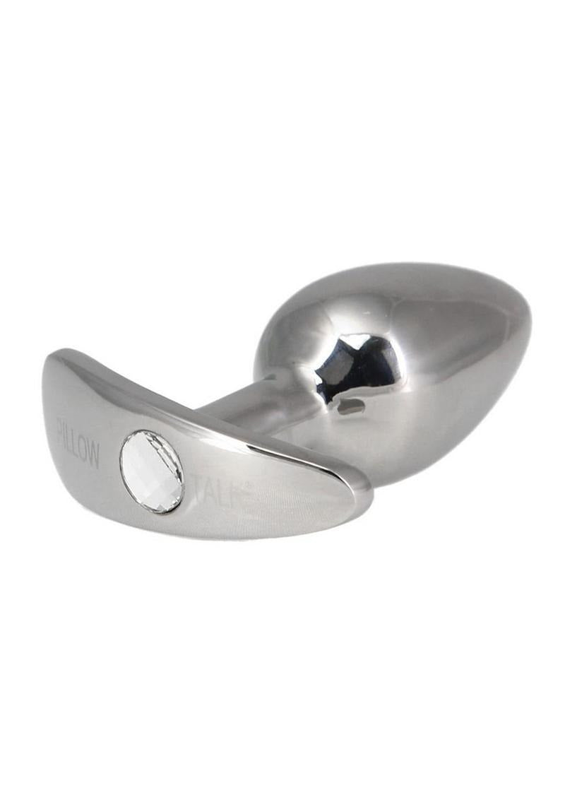 Pillow Talk Sneaky Luxurious Stainless Steel Anal Plug with Swarovski detail, elegant design for intimate experiences.