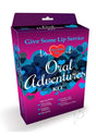 Oral Adventures Play With Me Kit packaging with colorful hearts and product details for intimate exploration.