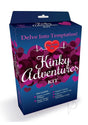 Kinky Adventures Play With Me Bondage Kit packaging showcasing contents for exciting sensual exploration.