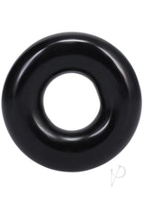 Rock Solid The 2X Donut Cock Ring Black, a stretchy and comfortable C-ring for improved erections.