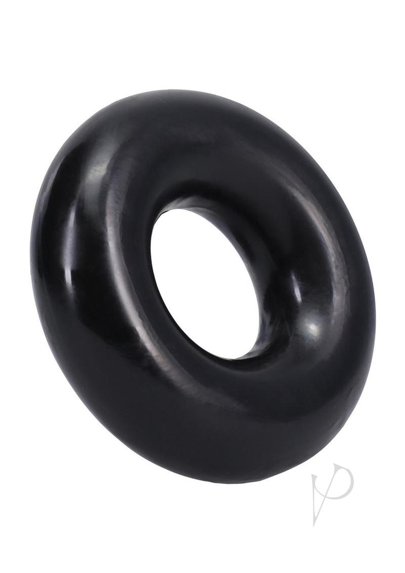 Rock Solid The 2X Donut Cock Ring Black designed for secure and comfortable fit, enhancing firmer erections.
