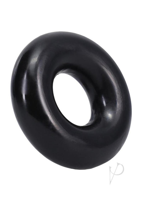 Rock Solid The 2X Donut Cock Ring Black designed for secure and comfortable fit, enhancing firmer erections.