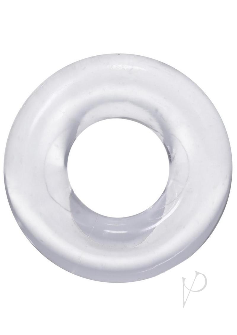 Rock Solid The 3X Donut Cock Ring Clear - clear donut-shaped C-ring for longer, harder erections.