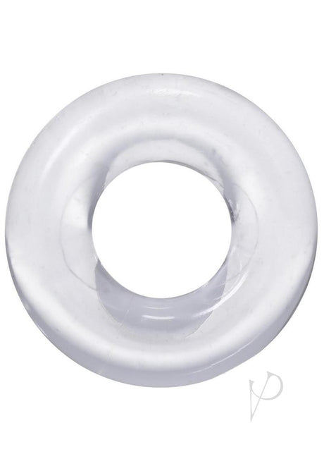 Rock Solid The 3X Donut Cock Ring Clear - clear donut-shaped C-ring for longer, harder erections.