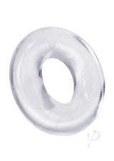 Rock Solid The 3X Donut Cock Ring Clear – a transparent, stretchy C-ring for enhanced erection performance.