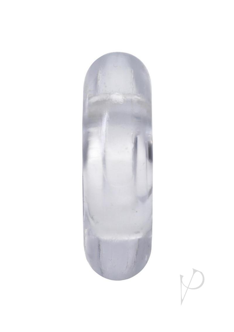 Rock Solid The 3X Donut Cock Ring Clear showing its classic donut shape and flexible material for comfort.