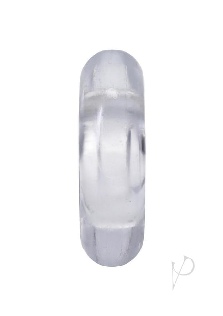 Rock Solid The 3X Donut Cock Ring Clear showing its classic donut shape and flexible material for comfort.