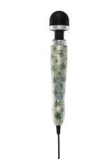 Doxy Die Cast 3 Wand Plug-In Wand Massager Cannabis Pattern with a cannabis leaf design, compact and sleek.