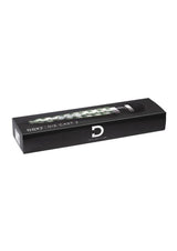 Doxy Die Cast 3 Wand Plug-In Wand Massager Cannabis Pattern packaging on a black background.