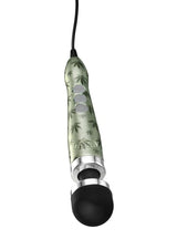 Doxy Die Cast 3 Wand Plug-In Wand Massager Cannabis Pattern featuring a green cannabis print design.