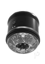 Dynamo Rechargeable Dual End Vibrating Masturbator Cup Black with sleek design and powerful vibration features.