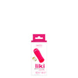 VeDO Liki Rechargeable Flicker Clitoral Vibrator Foxy Pink packaging showing 10 vibration modes and 6 intensity levels.