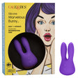 Mini Marvels Silicone Marvelous Bunny Vibrator Purple in packaging with shocked woman illustration, featuring bunny ears.