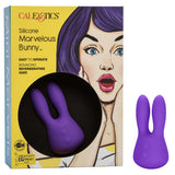 Mini Marvels Silicone Marvelous Bunny Vibrator Purple in packaging with shocked woman illustration, featuring bunny ears.