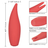Red Hot Flare Red Rechargeable Massager showcasing sleek design and dual teasing tips for pleasure.